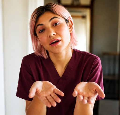 Patient speaking during a dental video consultation