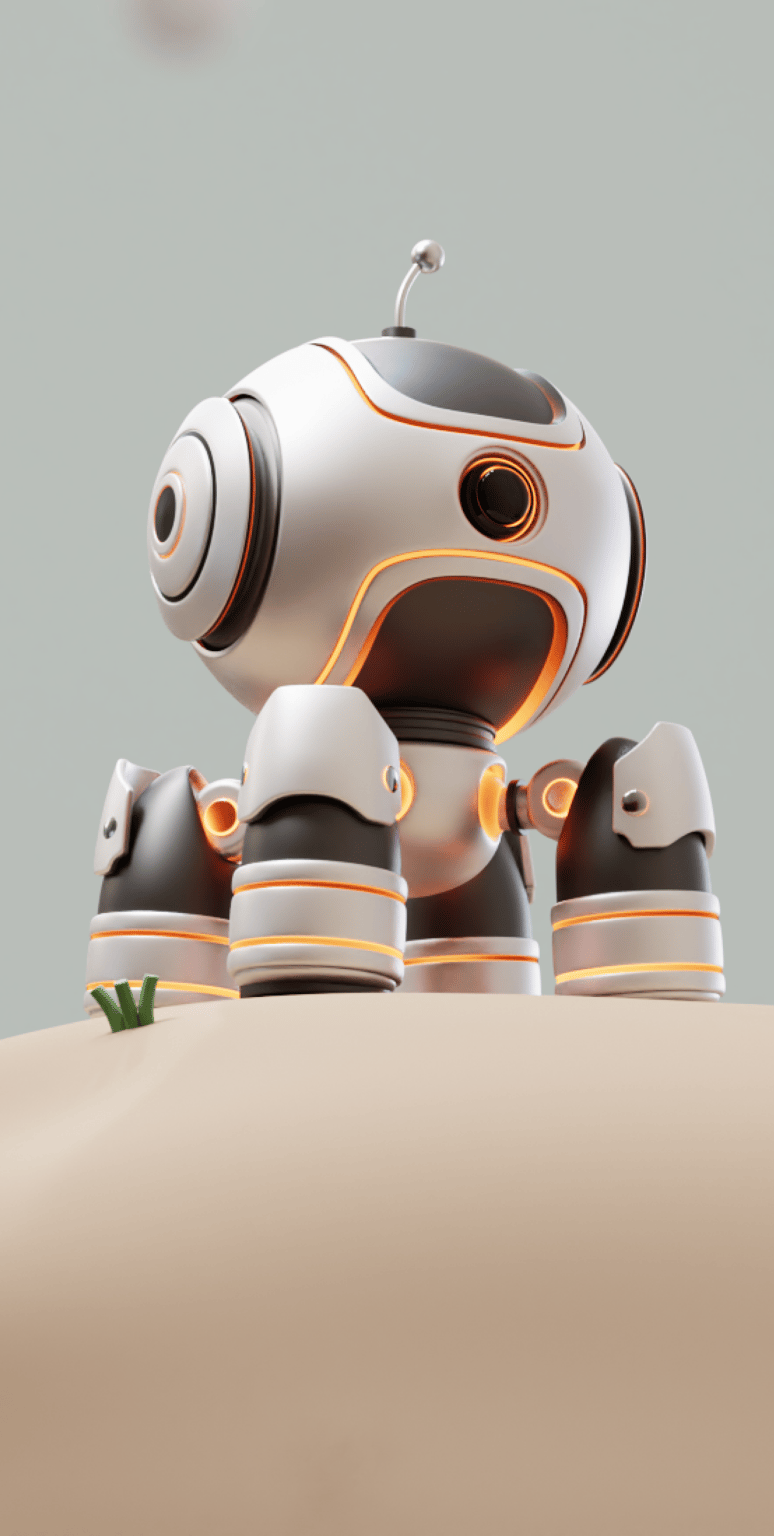 White and orange robot
